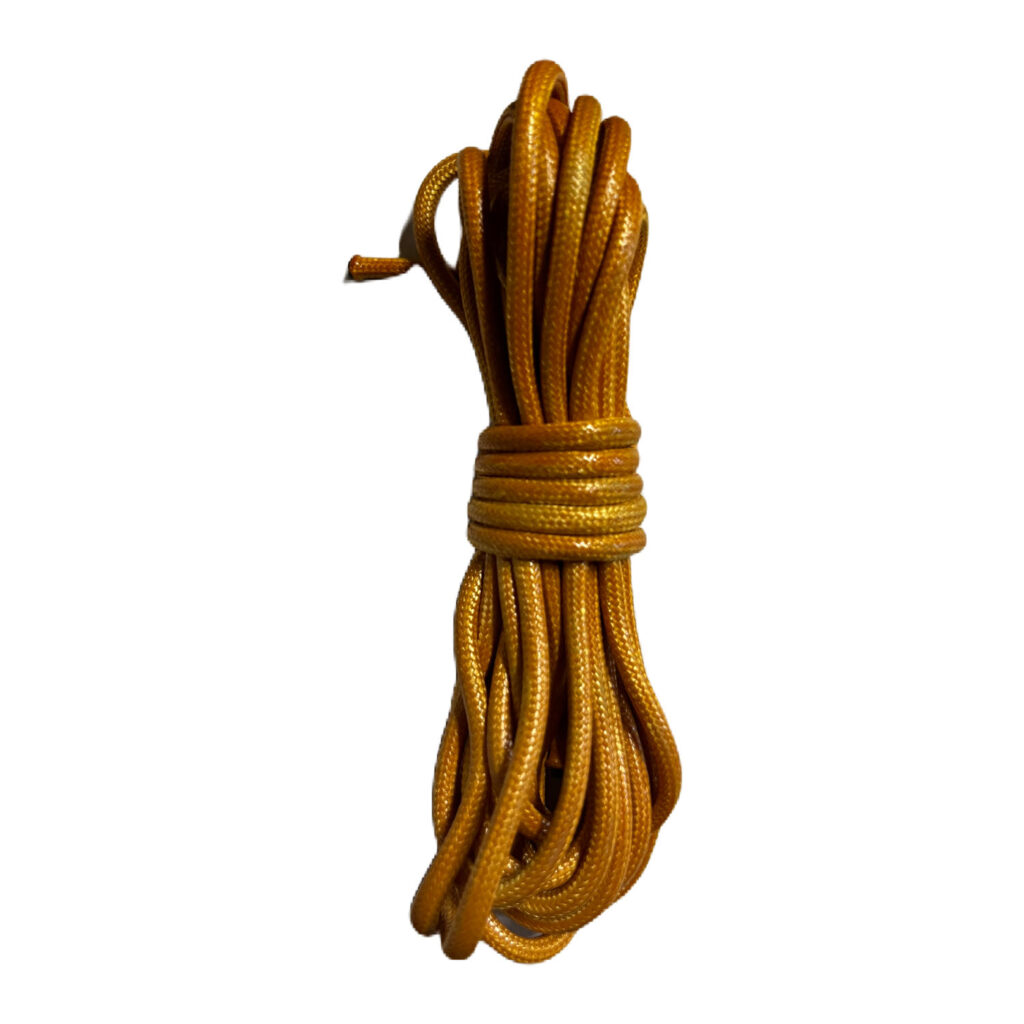 Hunter burnt yellow glossy cord that can be tied onto a a drum major mace for better grip