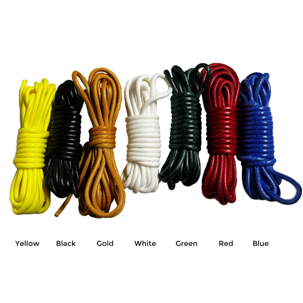A photo with the different color offerings for the thin mace and baton cord