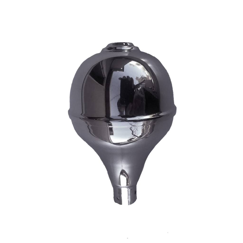 An assembled metal dome that can be installed on a drum major mace.